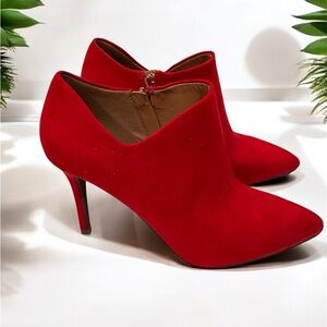 Jessica Simpson “Abille” red ankle boots